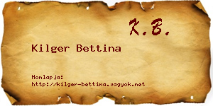 Kilger Bettina névjegykártya